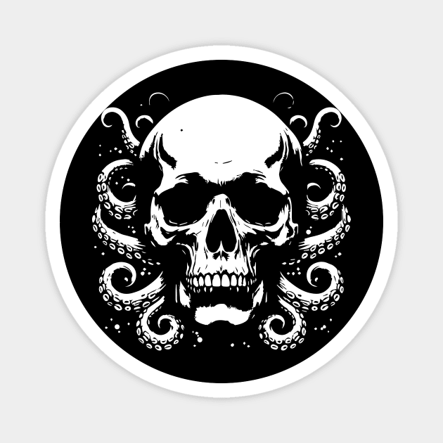 skull kraken design Magnet by lkn